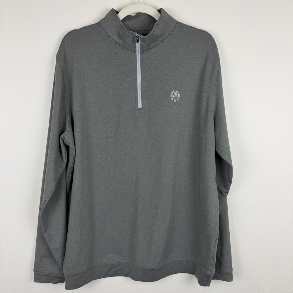 Peter Millar Wicking Performance Gray Quarter-Zip… - image 1